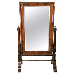 Antique 19th Century Nutwood Cheval Mirror Early Biedermeier Period, Austria, circa 1825