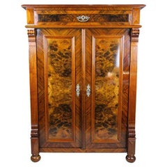 19th Century Nutwood Half Cabinet, Nutwood/ Burl - Austria, circa 1880