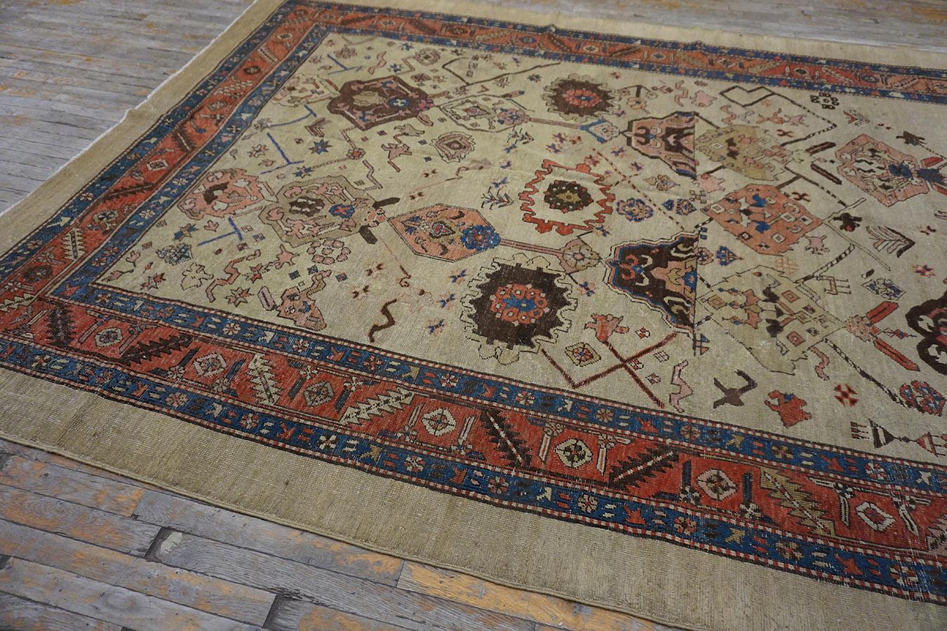 Hand-Knotted 19th Century N.W. Persian Bakshaiesh Carpet ( 8' x 11'10