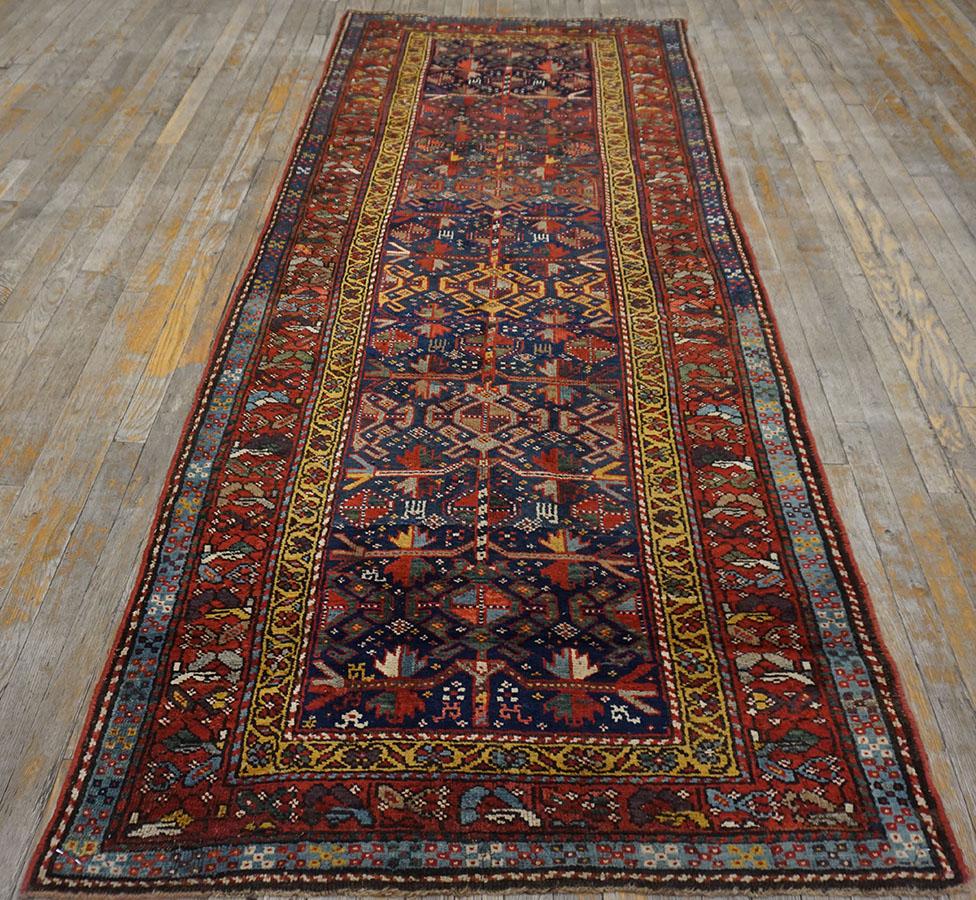 Handwoven antique NW Persian carpet. Woven, circa 1890. Wide runner size: 3'8
