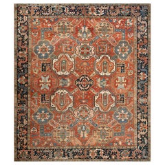 Siglo XIX N.O. Alfombra Persa Heriz ( 10'4" x 12'7" - 315 x 385 )