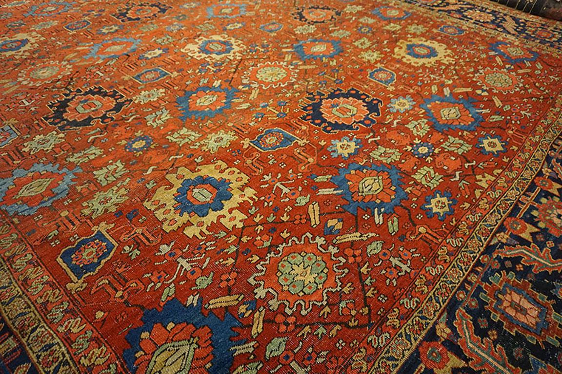 19. Jahrhundert N.W. Persischer Heriz-Teppich mit Harshang-Design (Spätes 19. Jahrhundert) im Angebot