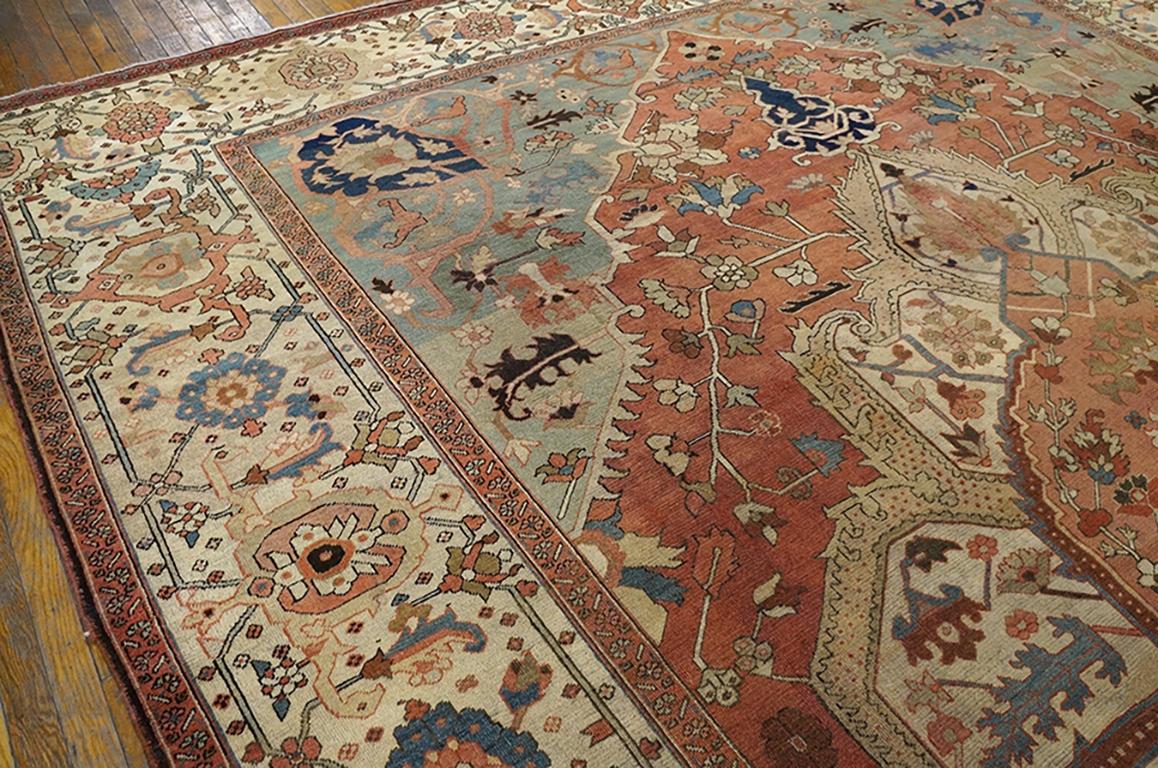 Wool 19th Century N.W. Persian Serapi Carpet ( 116