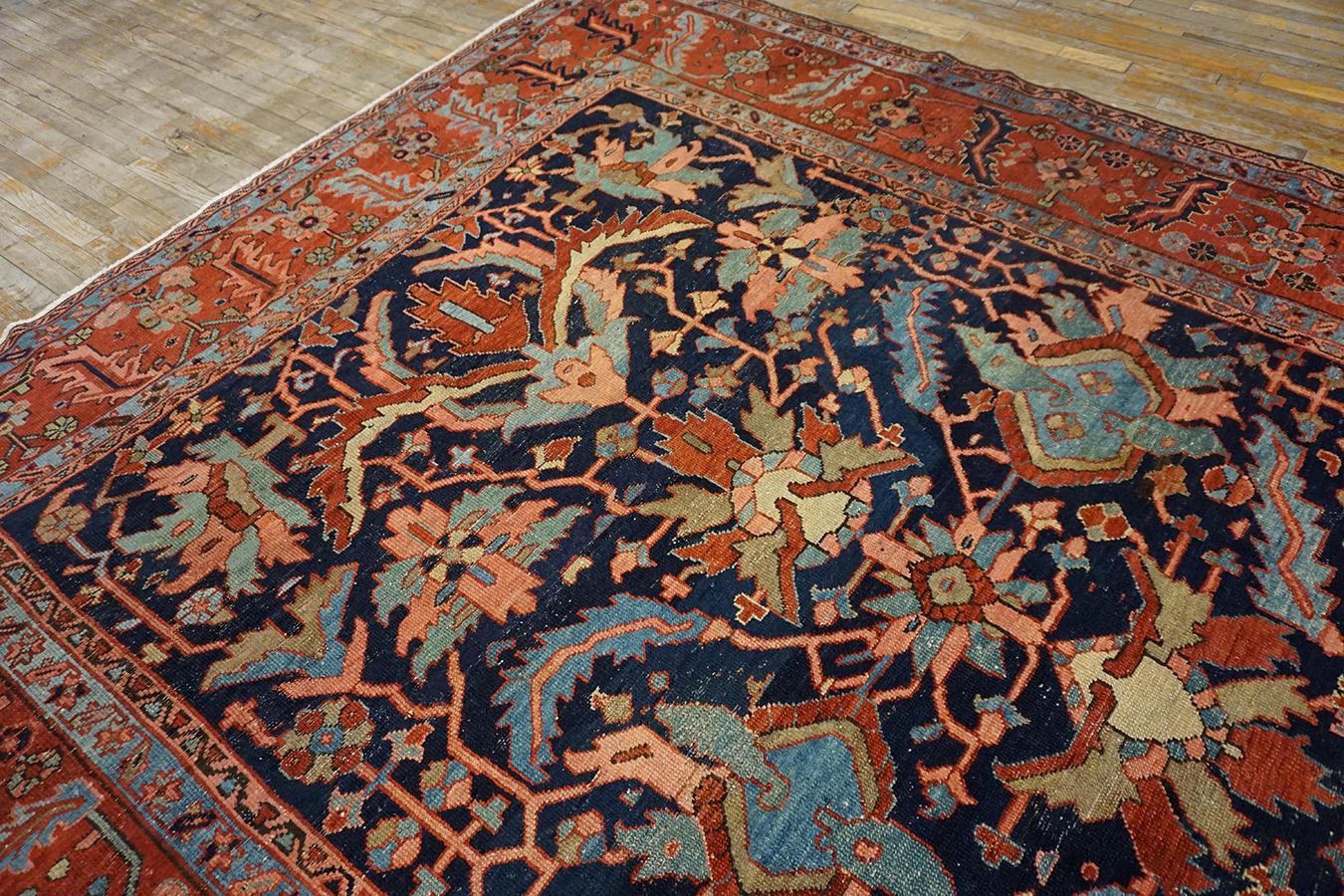 19ème siècle N.W. Tapis persan Serapi ( 9' x 11'6