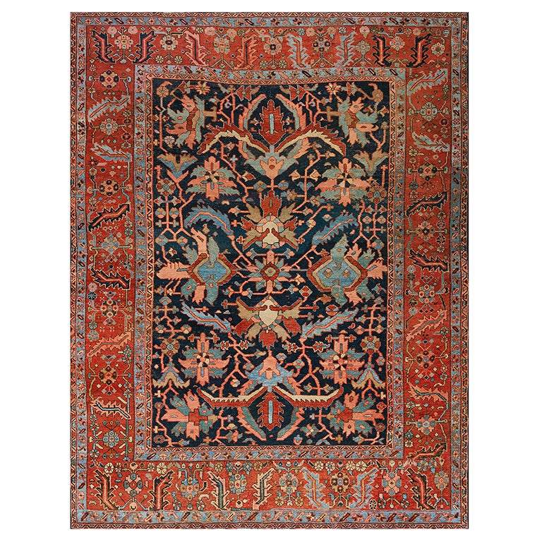 19th Century N.W. Persian Serapi Carpet ( 9' x 11'6" - 275 x 350 ) For Sale