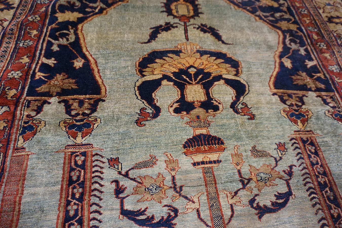 19. Jahrhundert N.W. Persischer Heriz-Teppich aus Seide ( 4' x 6' - 122 x 183) (Heriz Serapi) im Angebot