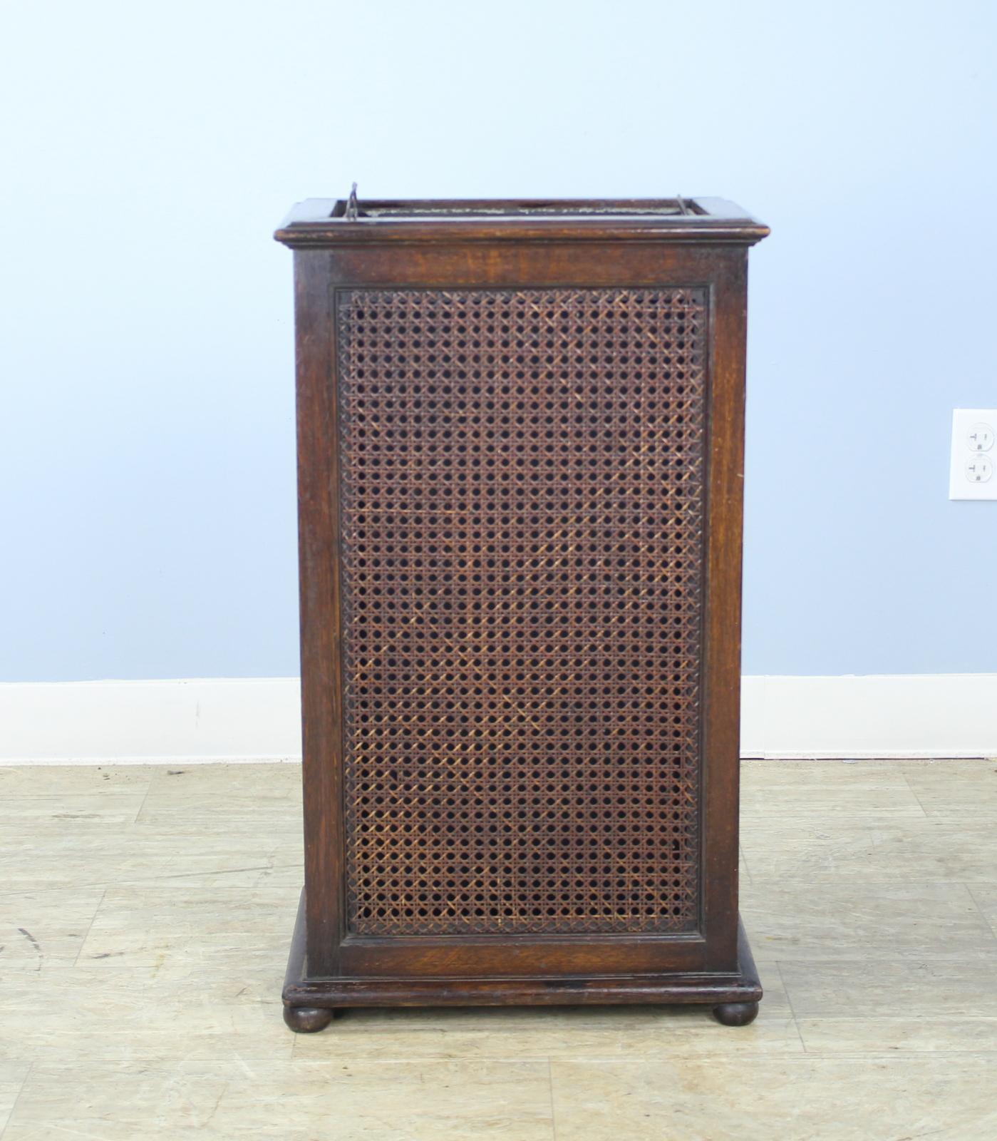 English 19th Century Oak and Cane Stick or Umbrella Stand For Sale