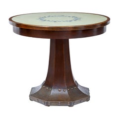 19th Century Oak and Copper Aesthetic Movement Center Table