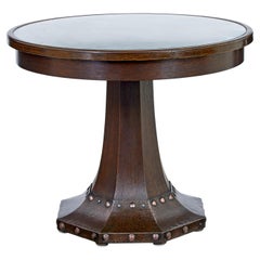 Used 19th Century oak and copper aesthetic movement center table