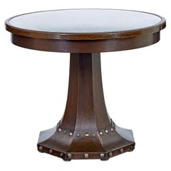 19th Century oak and copper aesthetic movement center table