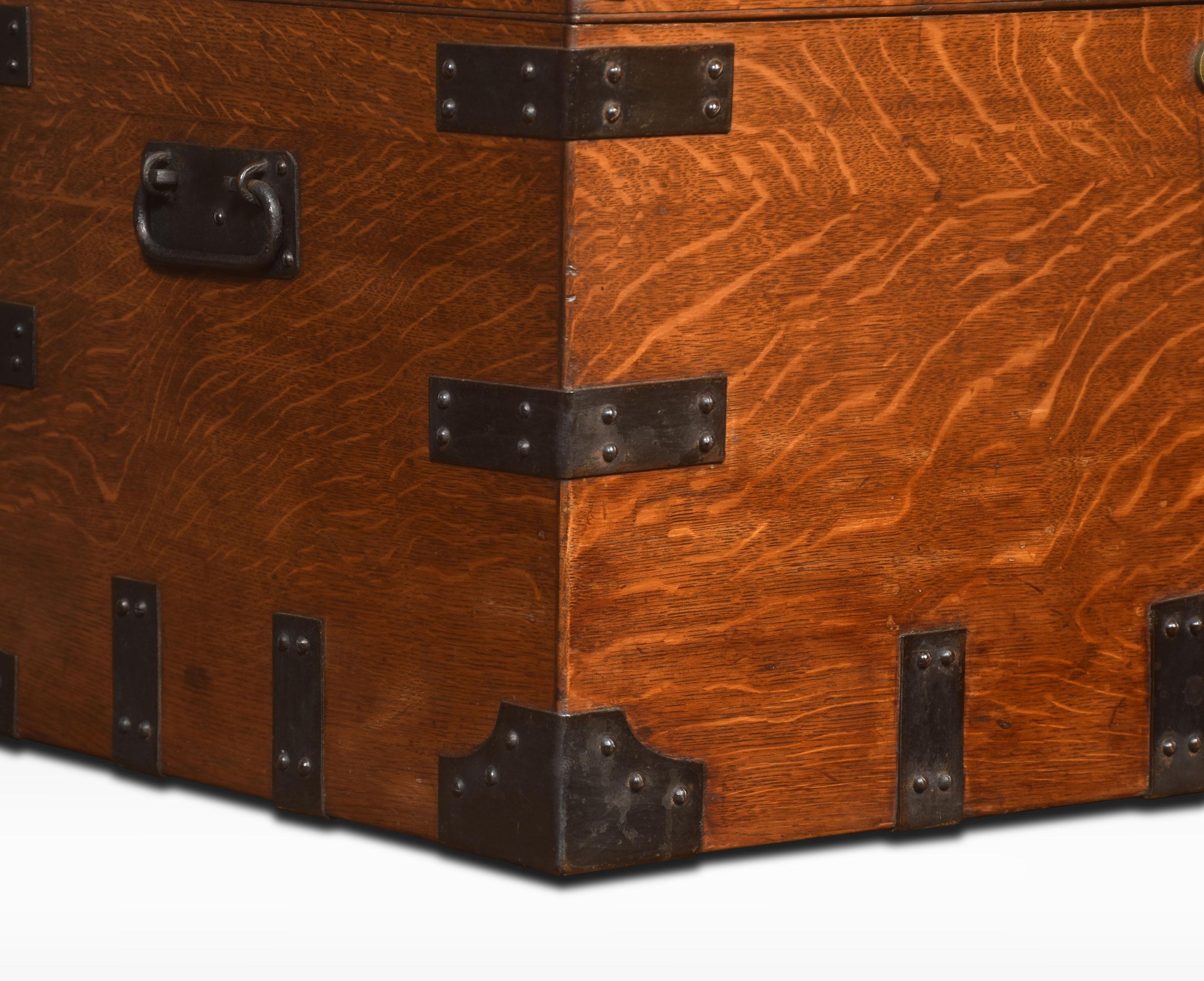 British 19th Century Oak and Iron Bound Silver Chest For Sale