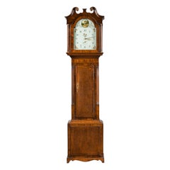 Antique 19th Century Oak and Mahogany Longcase Clock