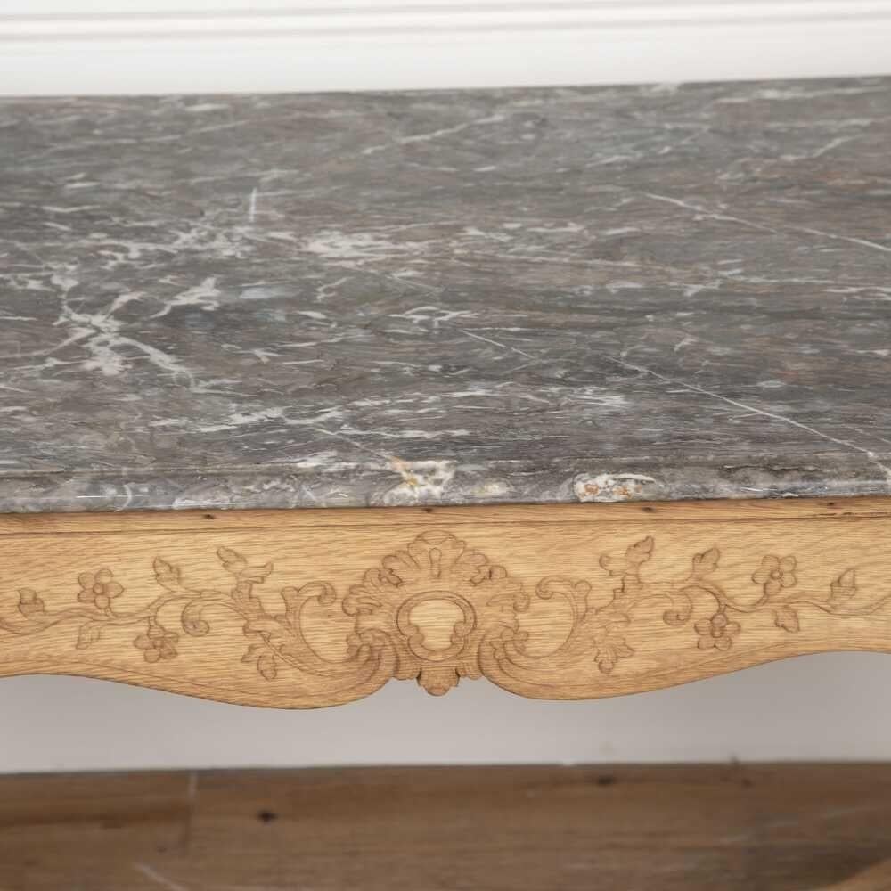 Mesa central de roble y mármol del siglo XIX en venta 3