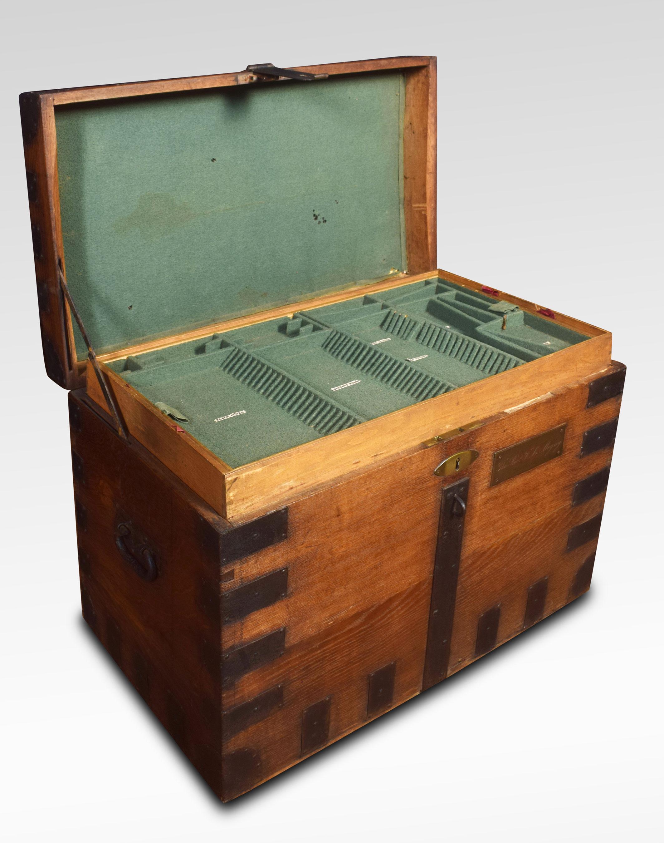 19th Century Oak and Metal Bound Silver Chest For Sale 1