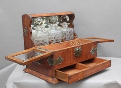 19th Century Oak and Silver Plated Tantalus
