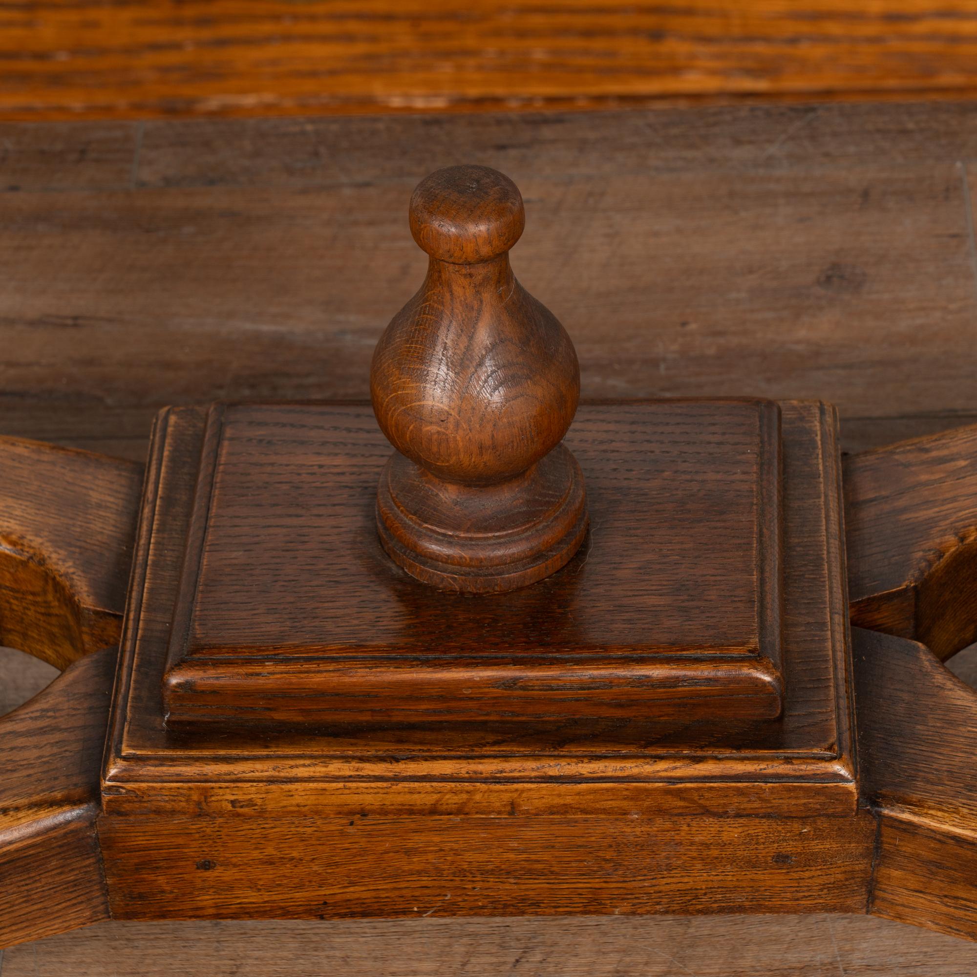 19th Century Oak Baroque Library Table For Sale 9