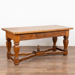 19th Century Oak Baroque Library Table