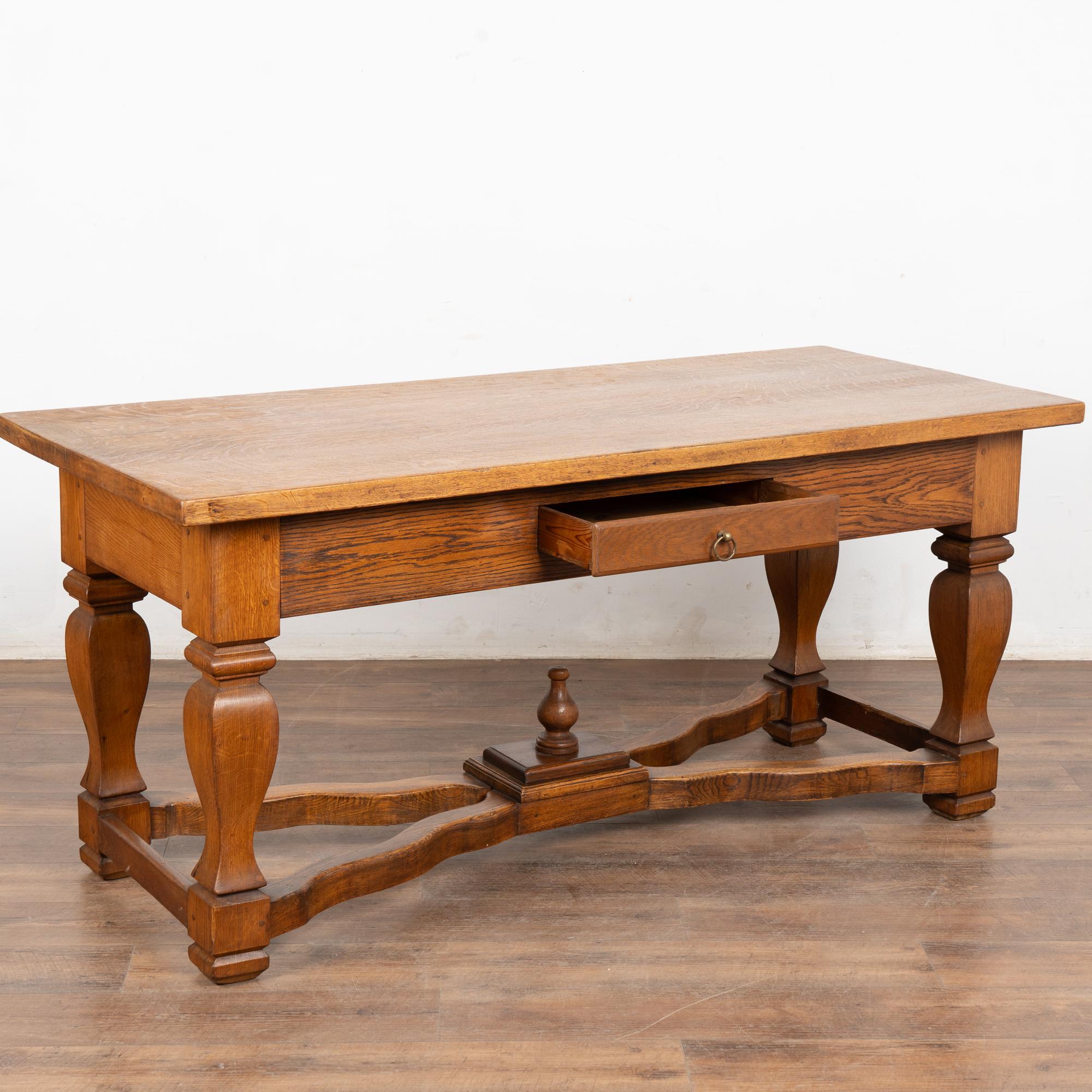 Danish 19th Century Oak Baroque Library Table For Sale