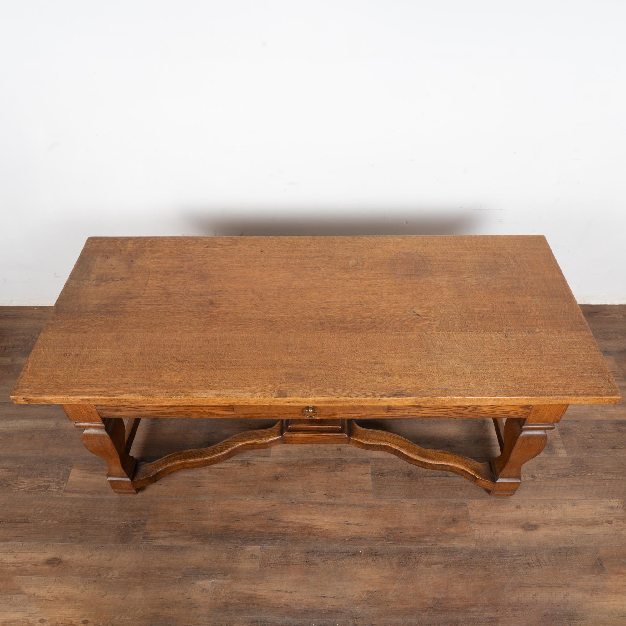 19th Century Oak Baroque Library Table For Sale 1