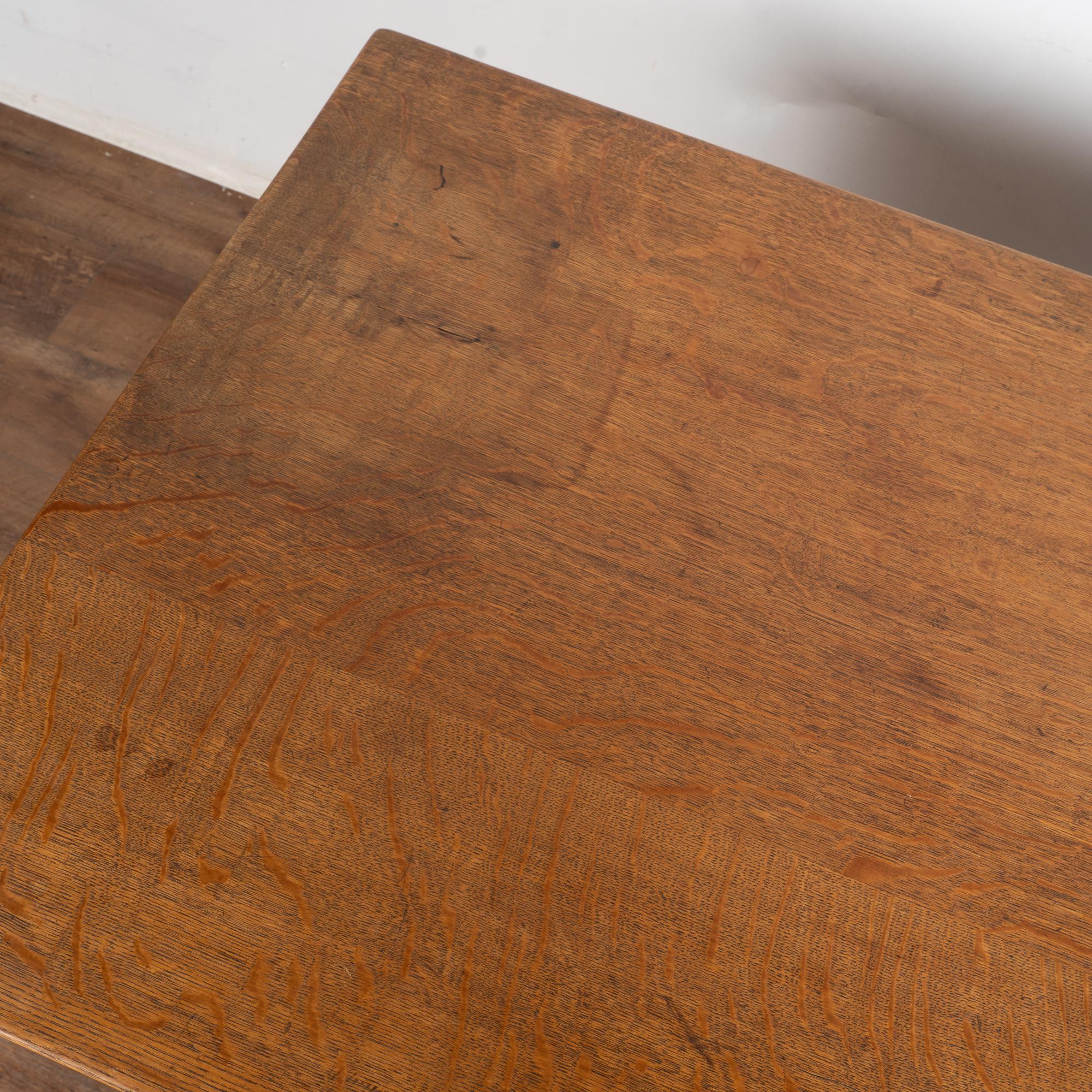 19th Century Oak Baroque Library Table For Sale 2