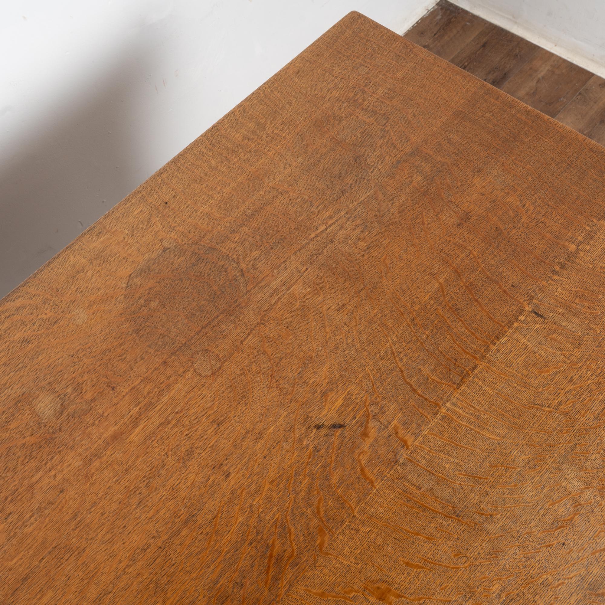 19th Century Oak Baroque Library Table For Sale 4