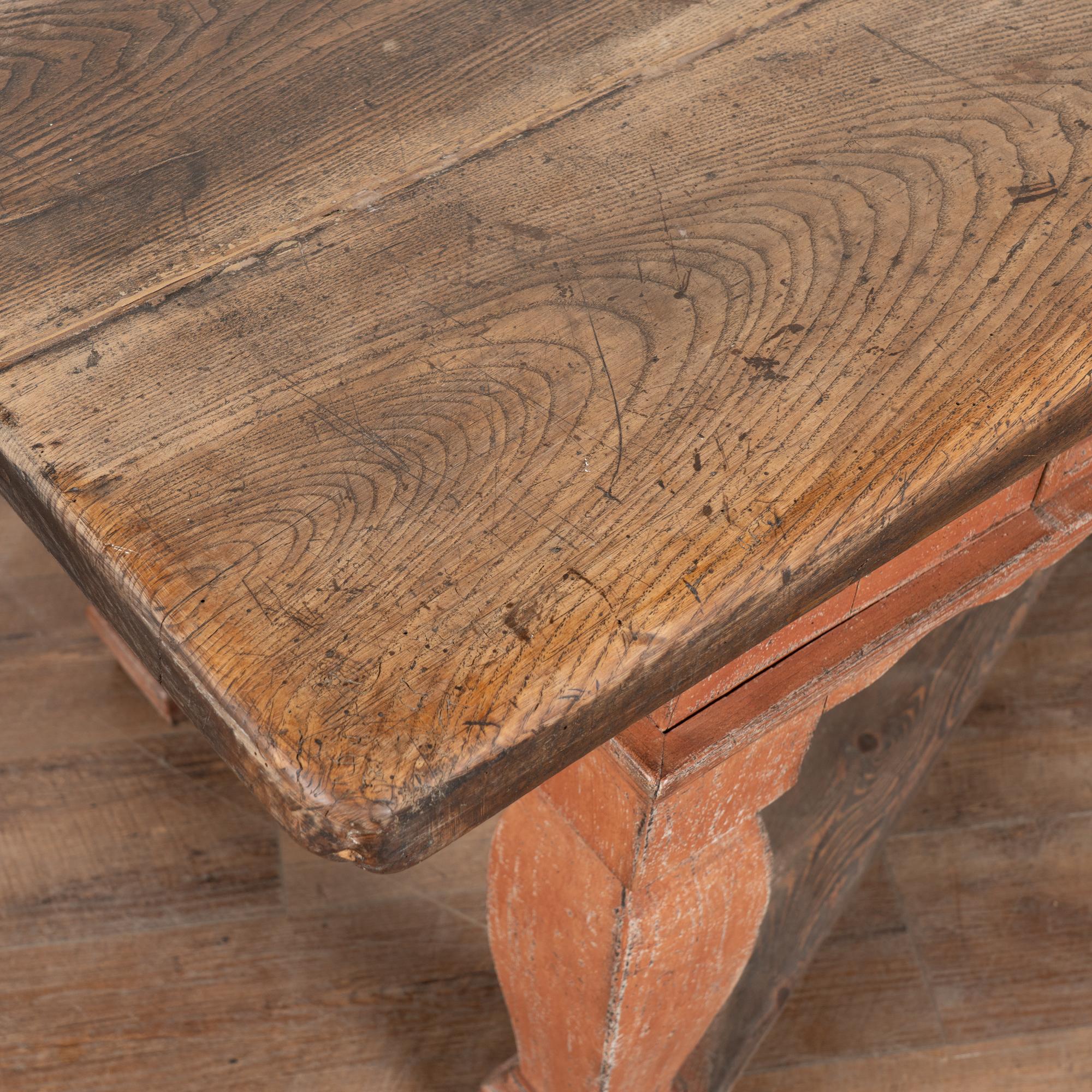 Quercia Tavolo da biblioteca barocco in Oak del XIX secolo con due cassetti in vendita