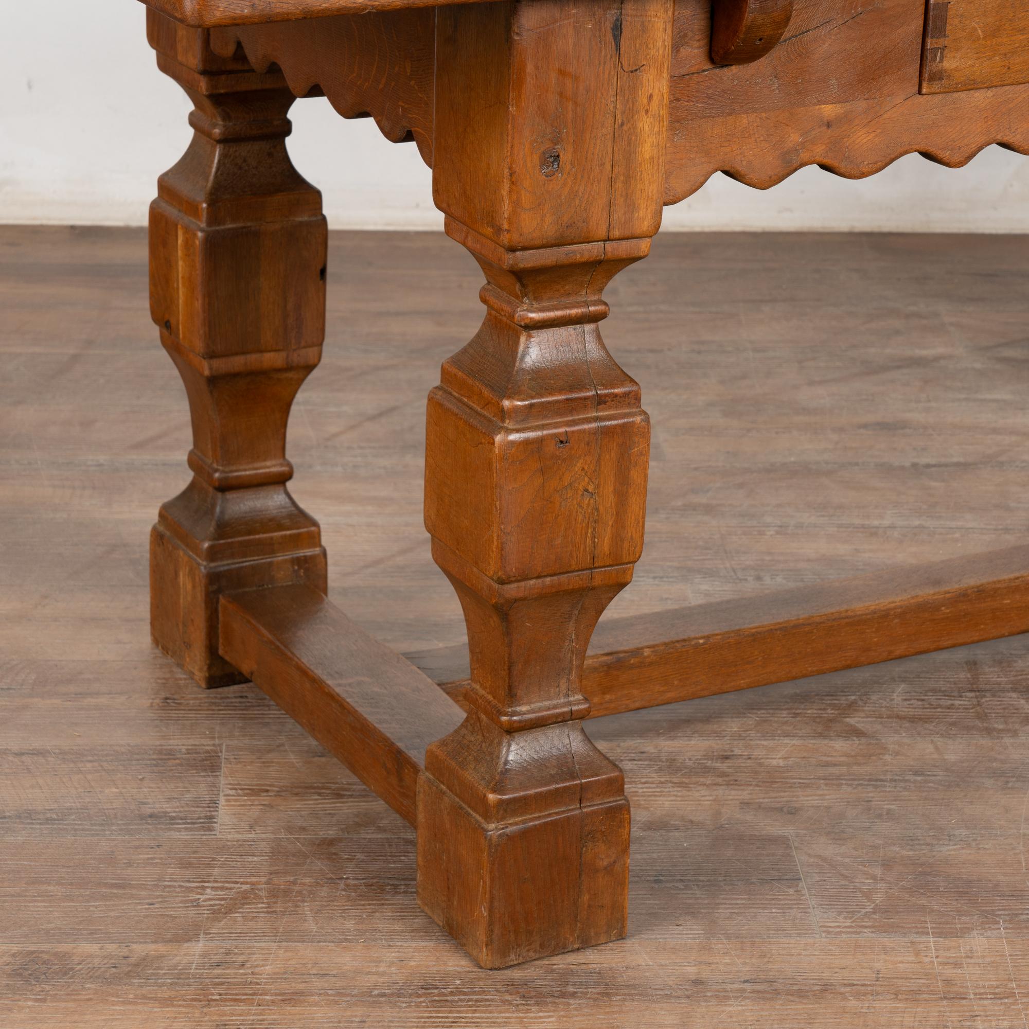 19th Century Oak Baroque Style Library Table from Denmark For Sale 6