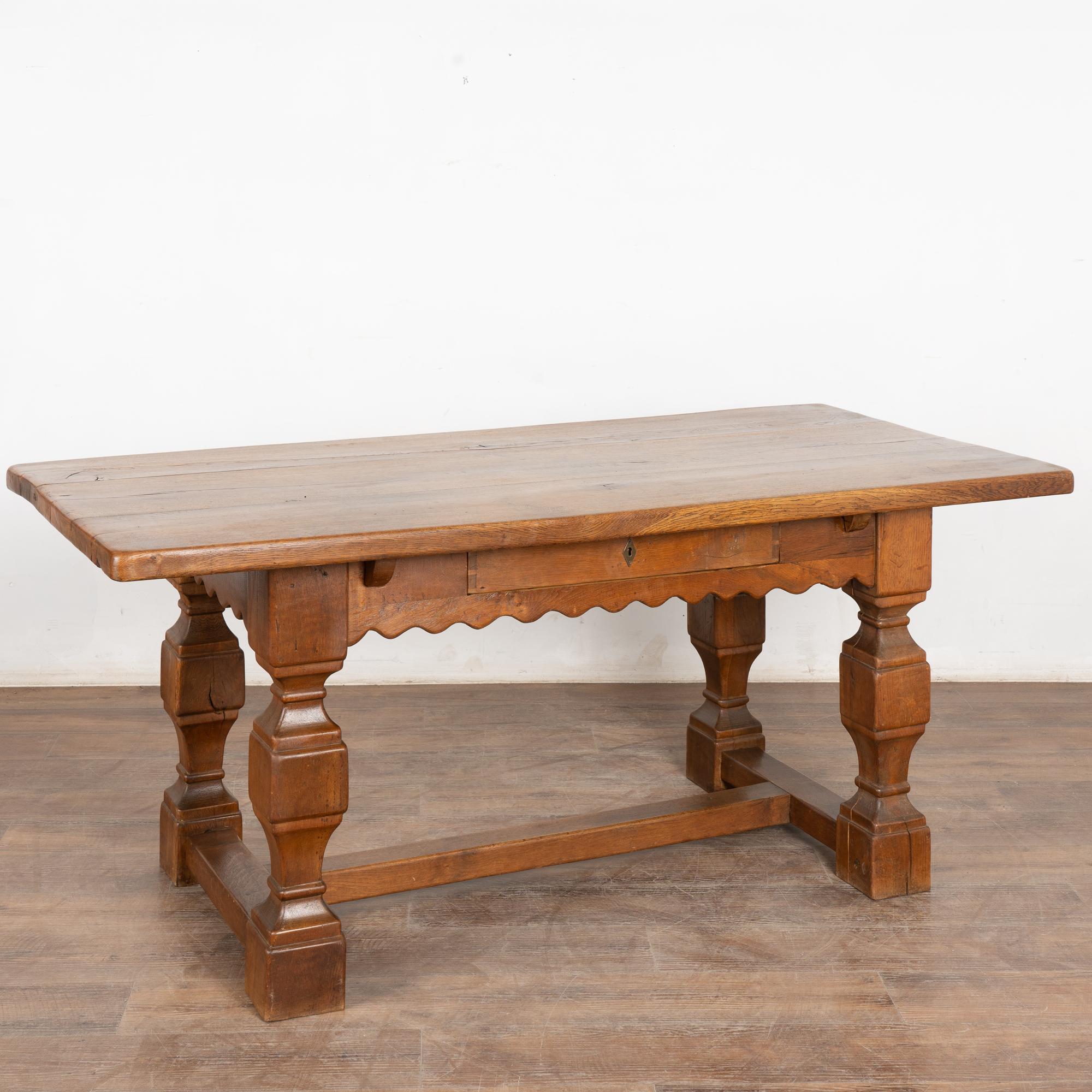 19th Century Oak Baroque Style Library Table from Denmark For Sale 7