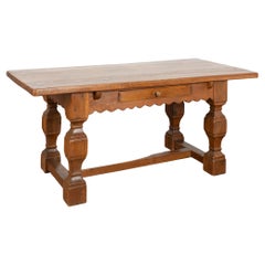 19th Century Oak Baroque Style Library Table from Denmark