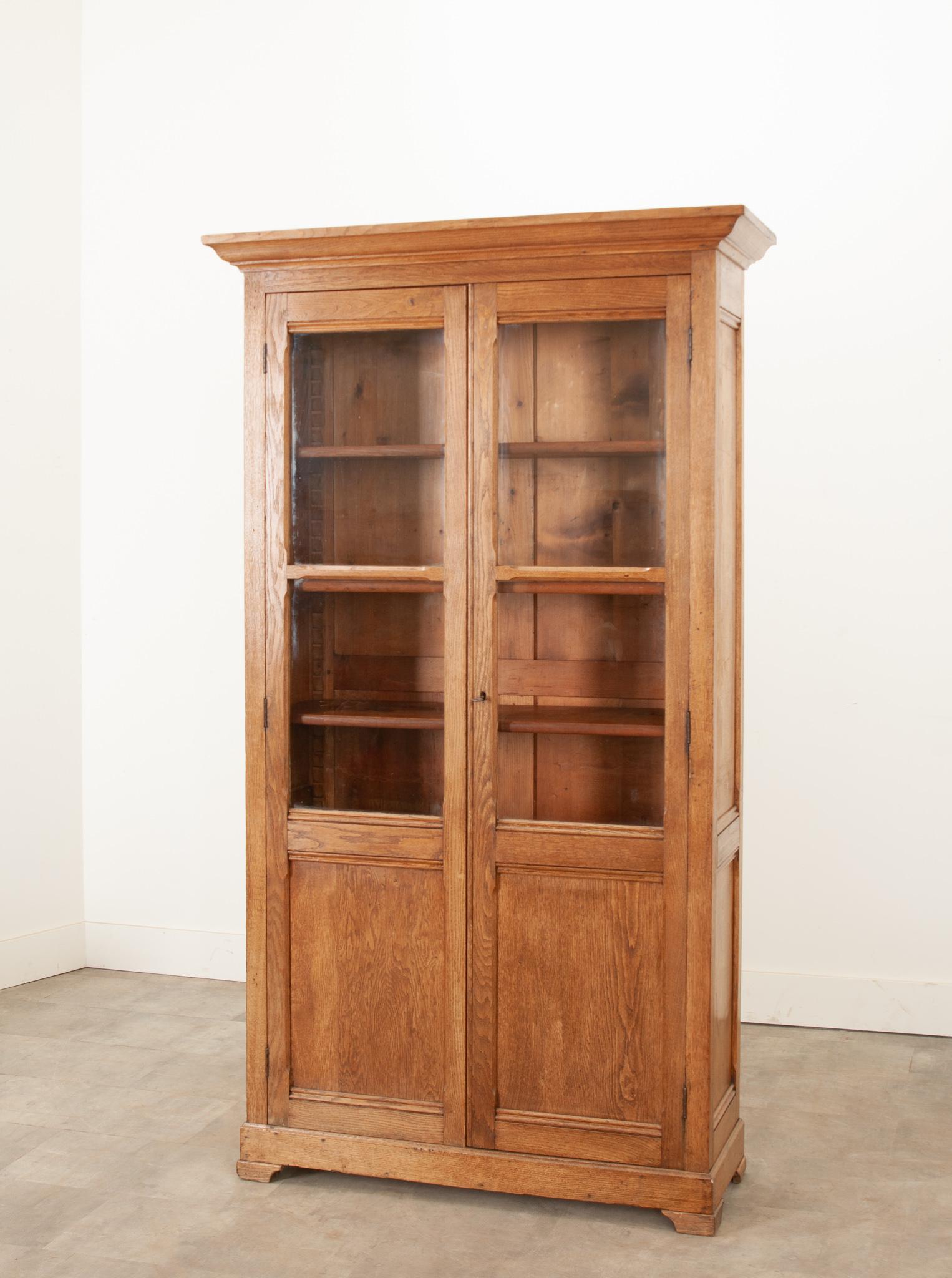 French Provincial 19th Century Oak Bookcase