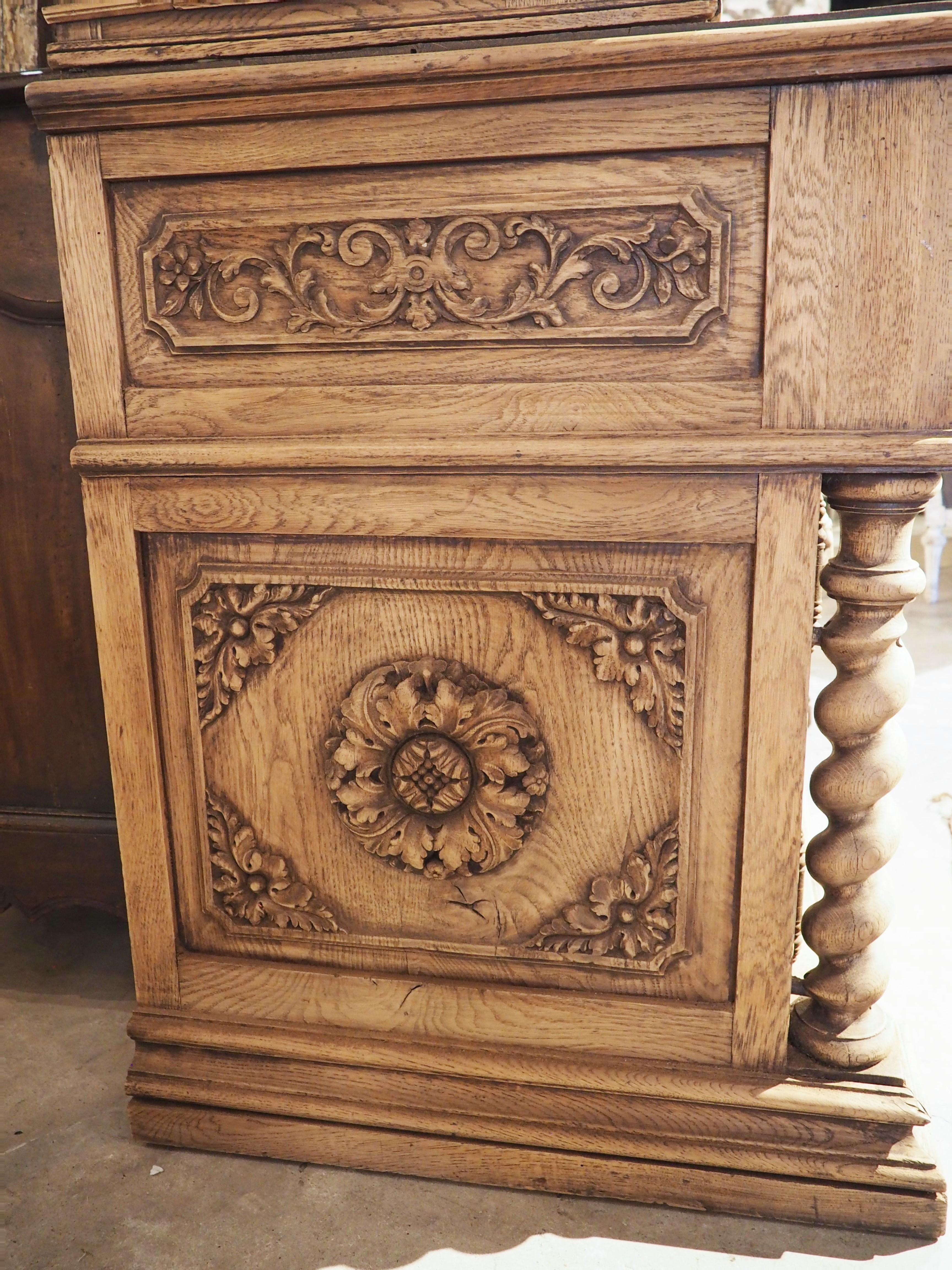 19th Century Oak Buffet Deux Corps, the Arms of Brittany and France 10