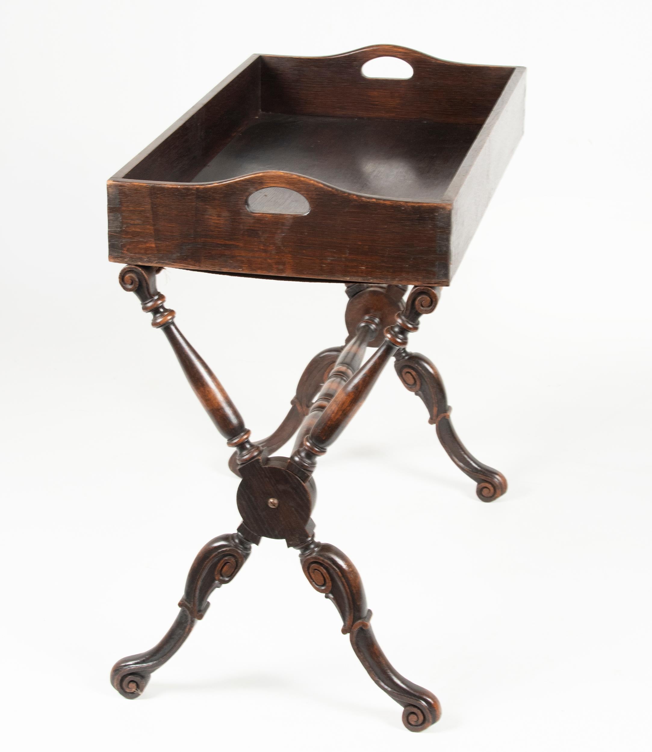 19th Century Oak Butler Tray Foldable 8