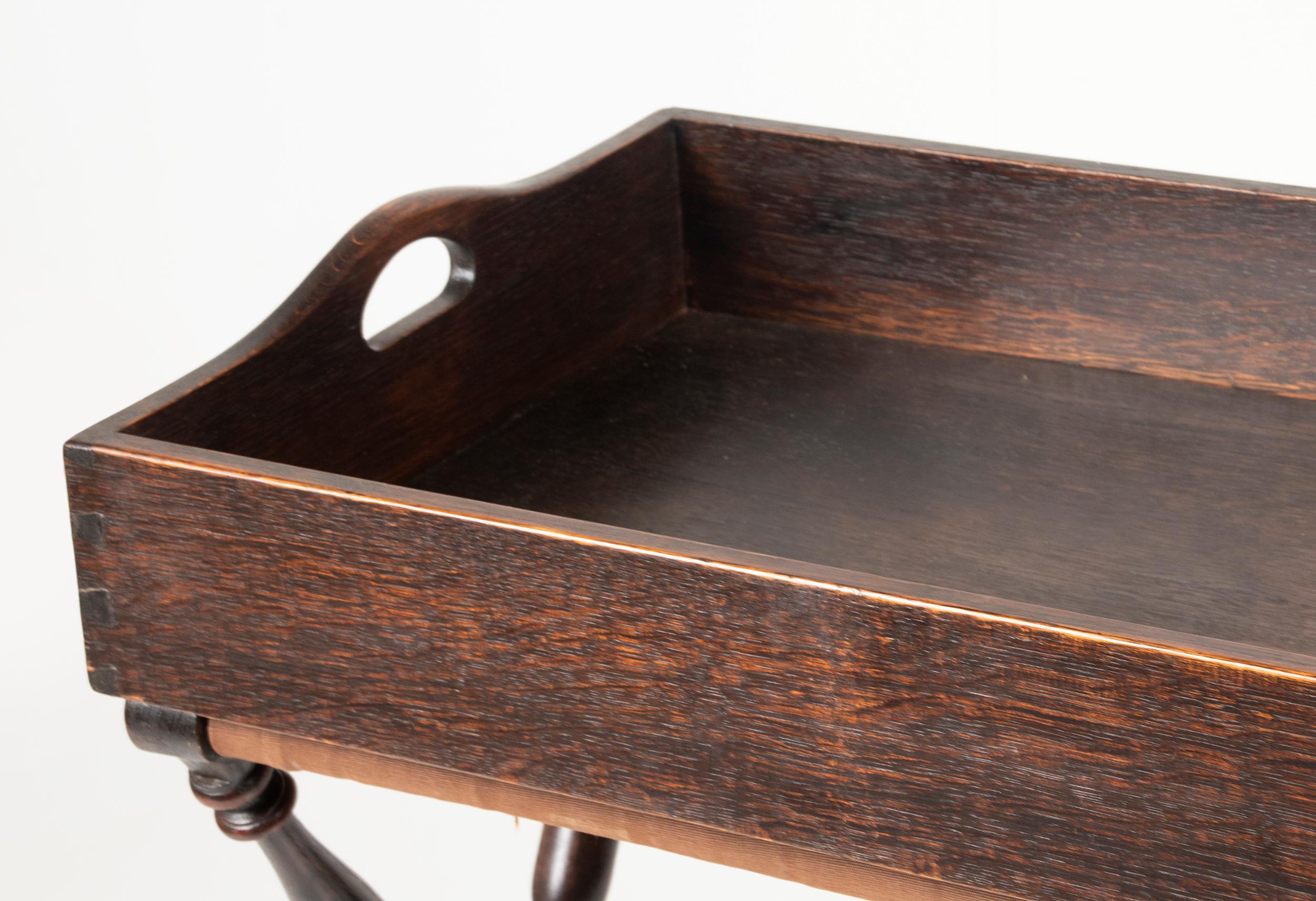 19th Century Oak Butler Tray Foldable 12