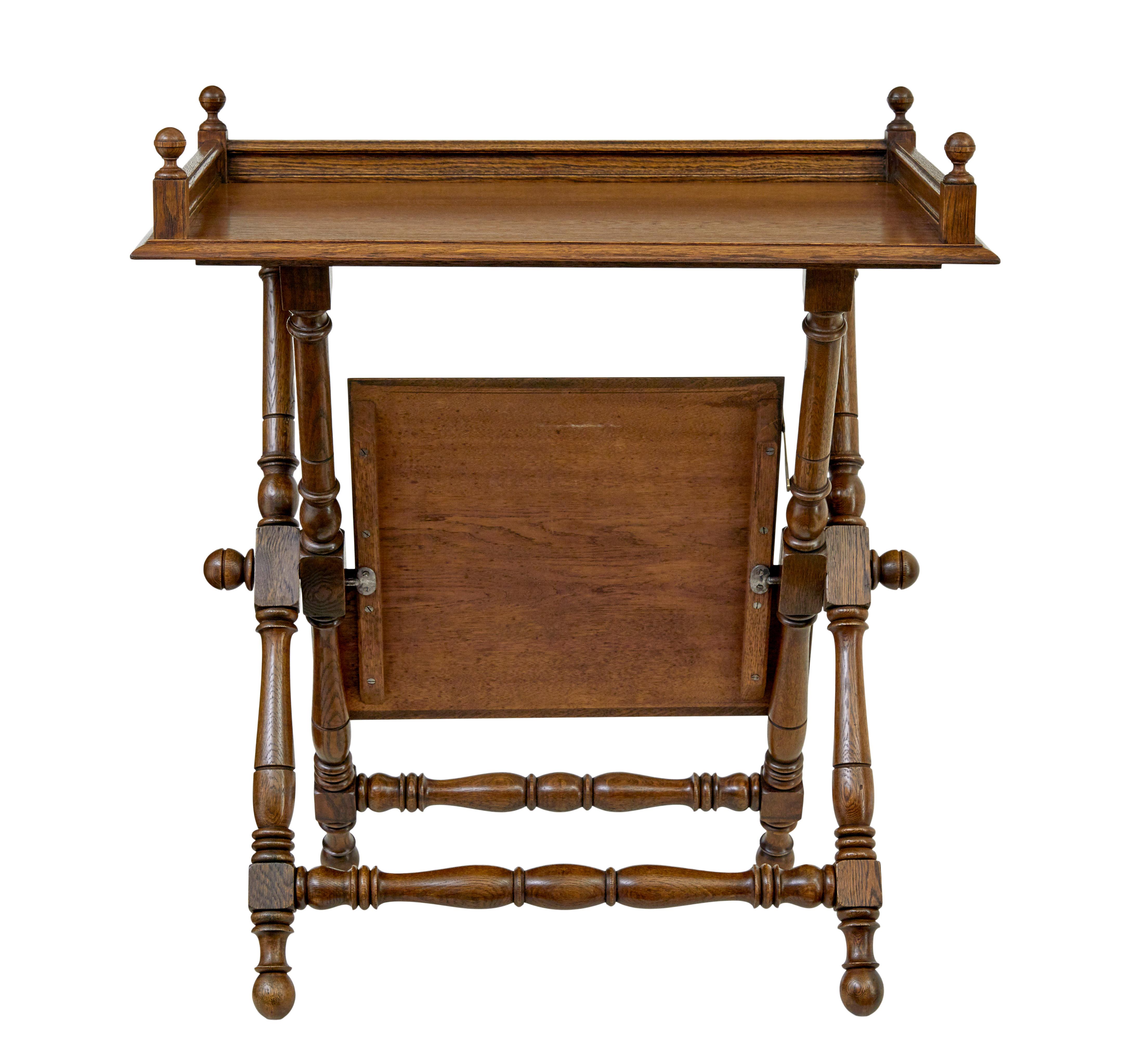Gothic Revival 19th century oak butlers tray from Bäckaskog castle