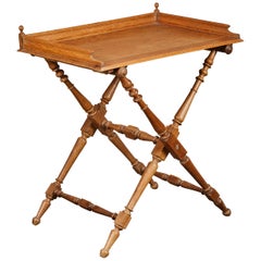 table à plateau de majordome en chêne du 19e siècle