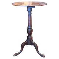 Antique 19th Century Oak Candle Stand Side Table