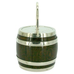 19th Century Oak/Ceramic Ice Bucket