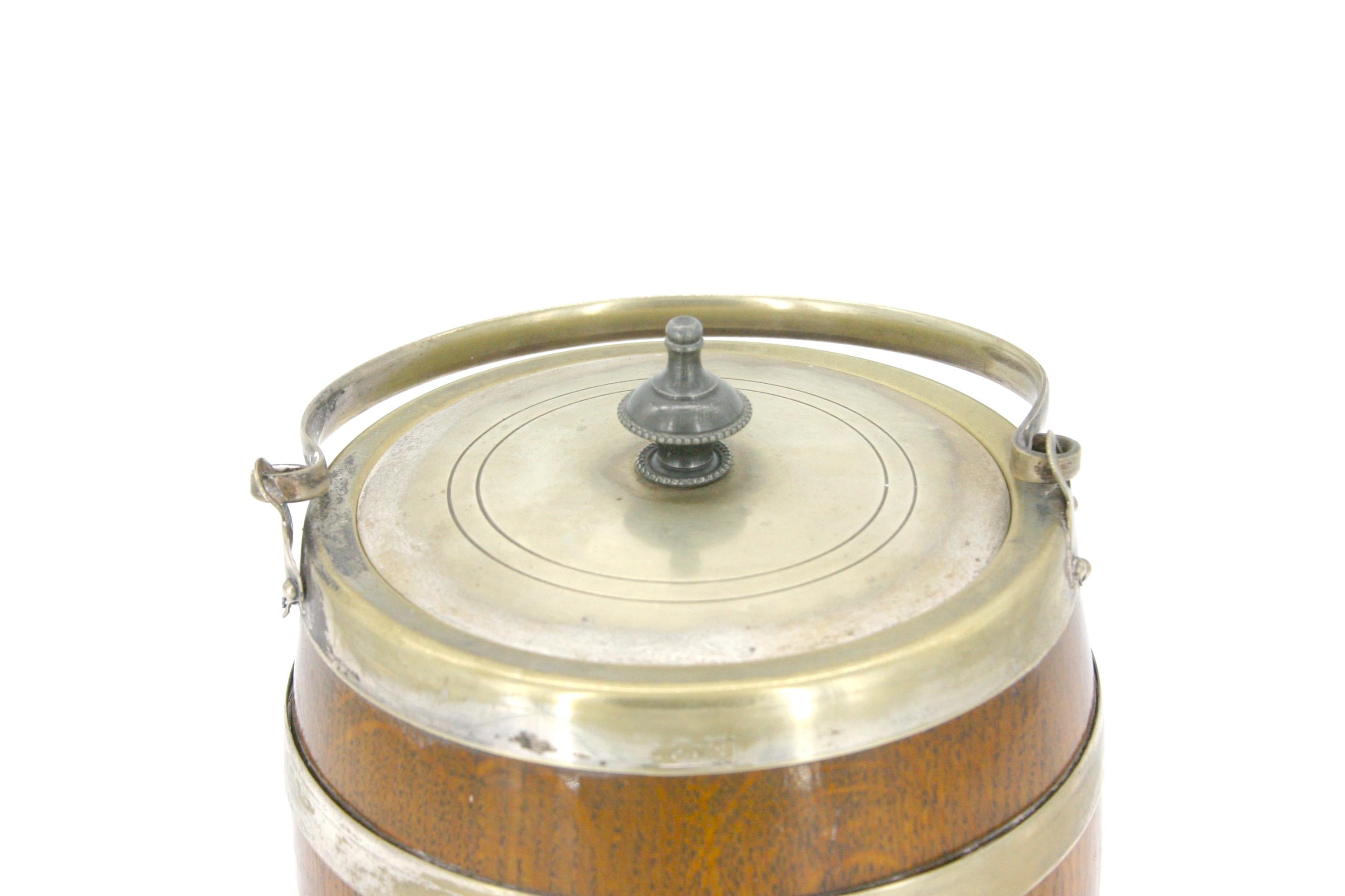 19th Century Oak/Ceramic Ice Bucket 1