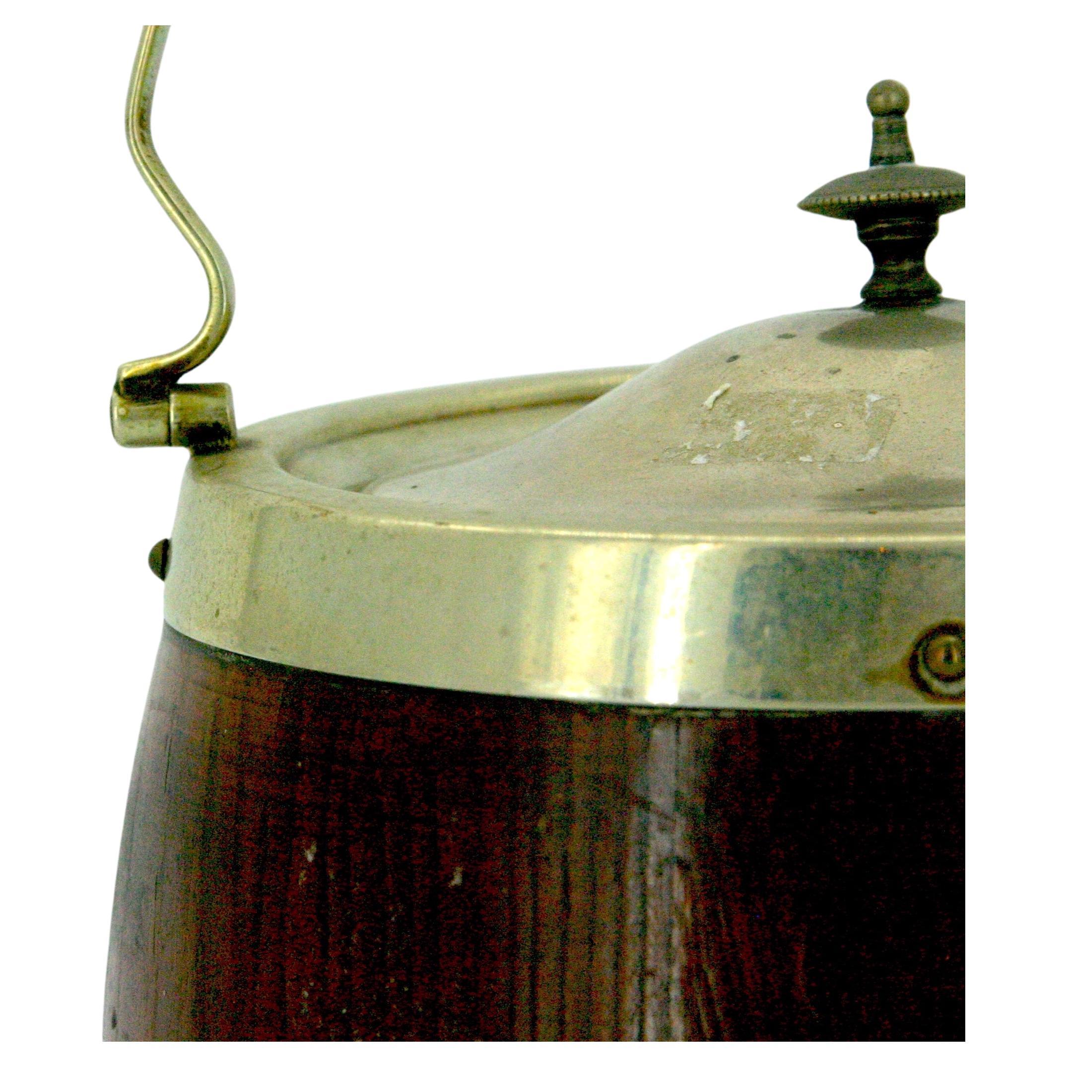 19th Century Oak / Ceramic Ice Bucket 1