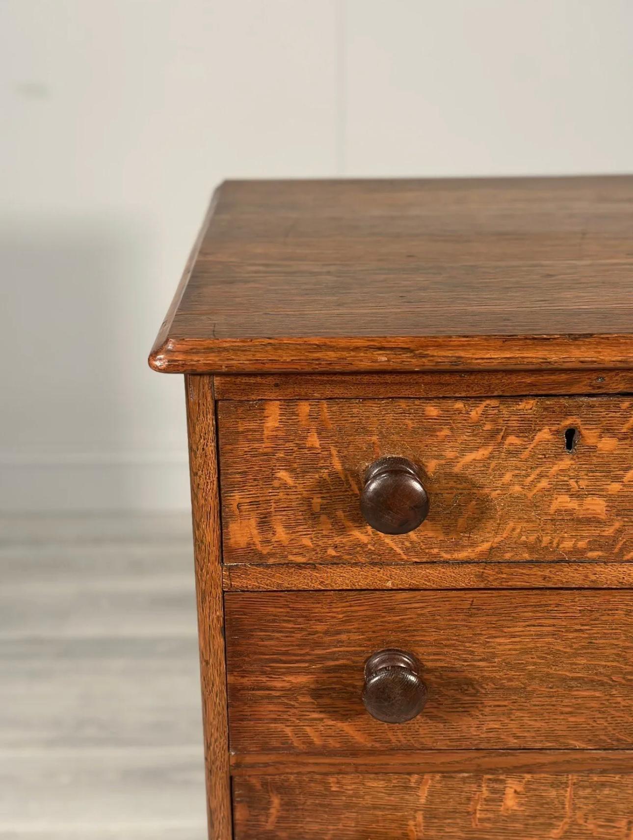 Hand-Crafted 19th Century Oak Chest Of Drawers