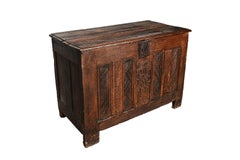 19th Century Oak Chest with Parts from the 17th Century