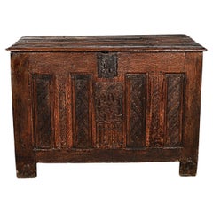 19th Century Oak Chest with Parts from the 17th Century