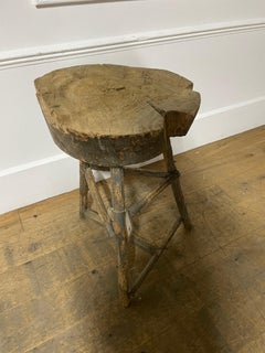 19th century oak chopping block