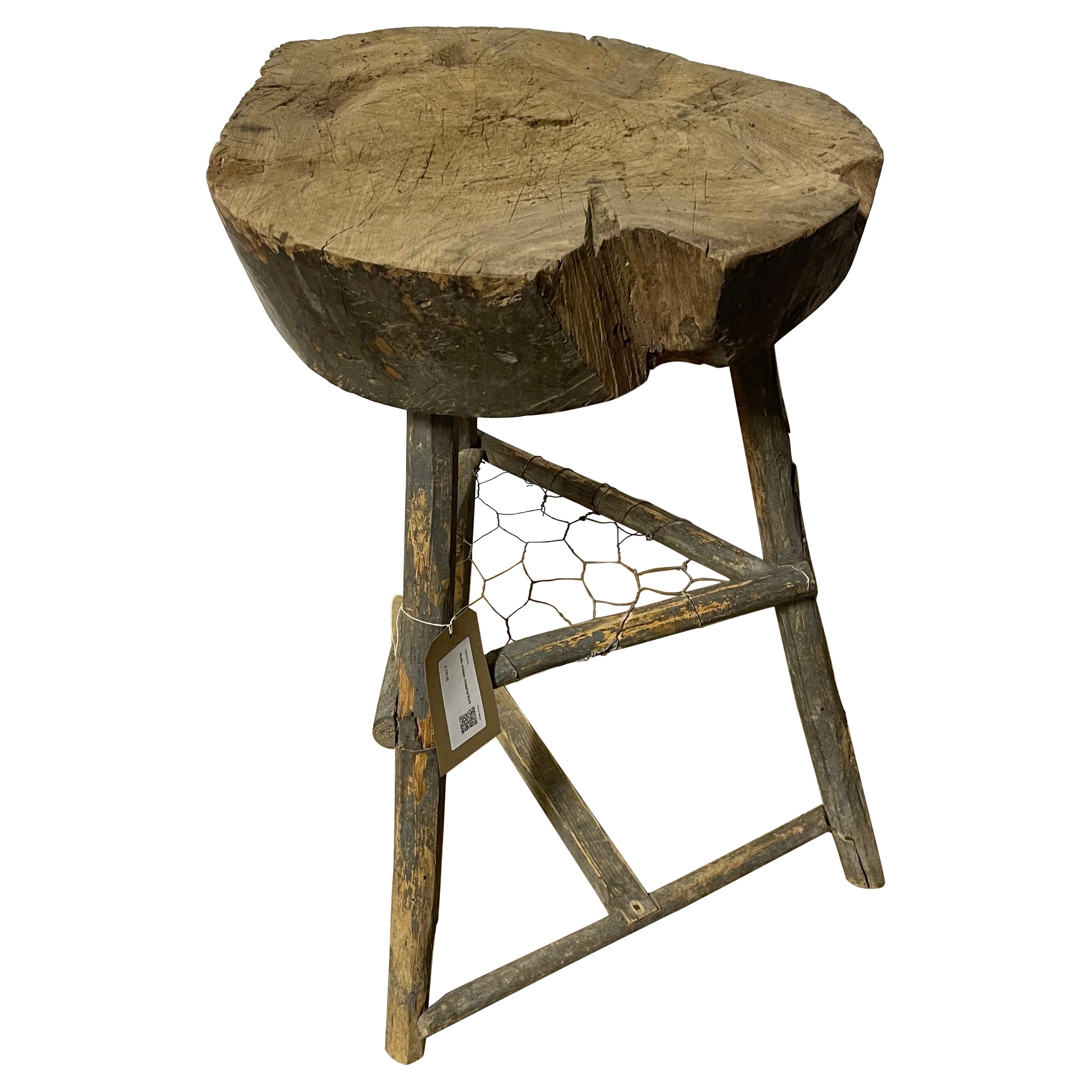 19th century oak chopping block For Sale