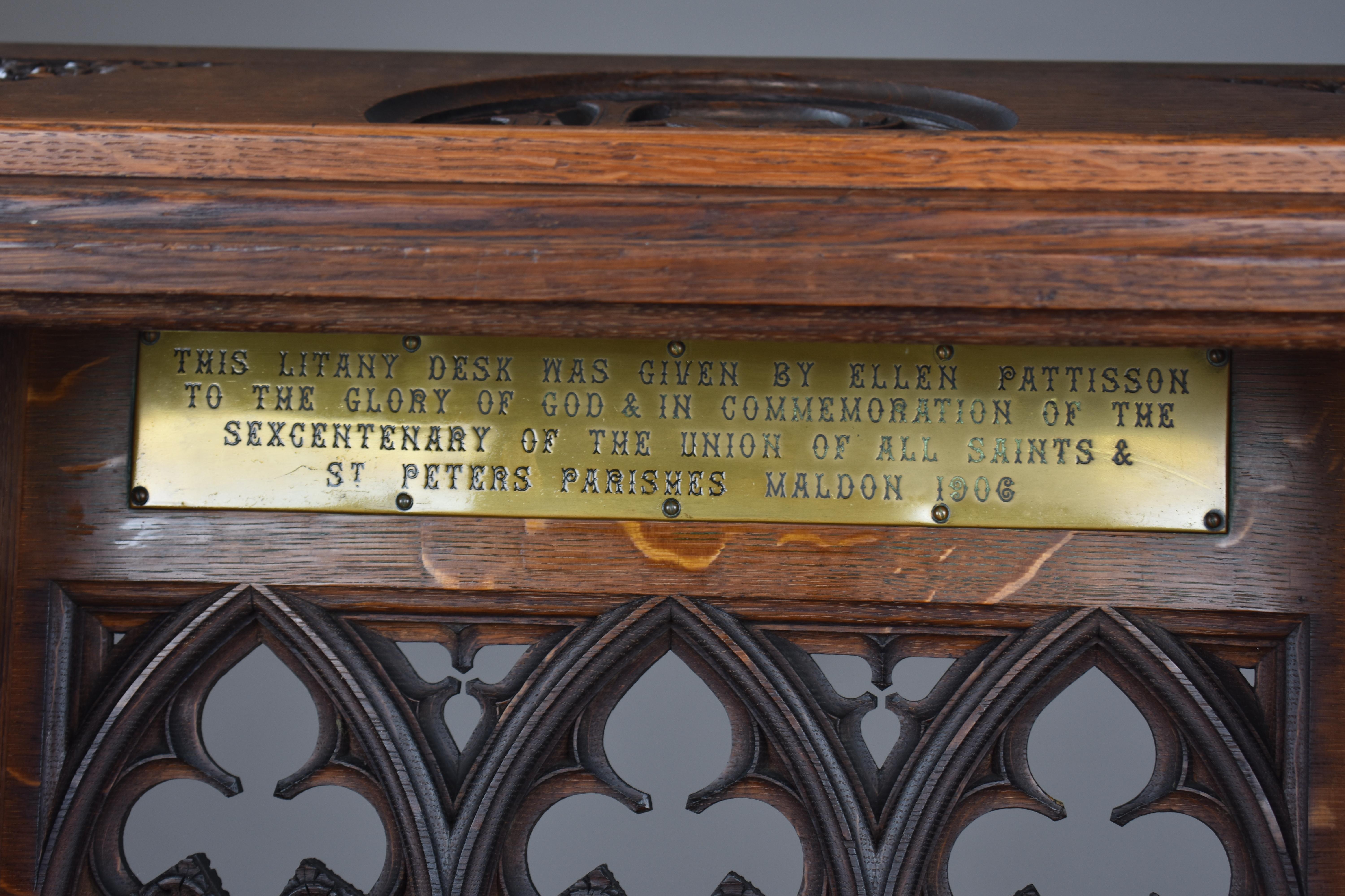 19th Century Oak Church Lectern Praying-Reading Stand 3