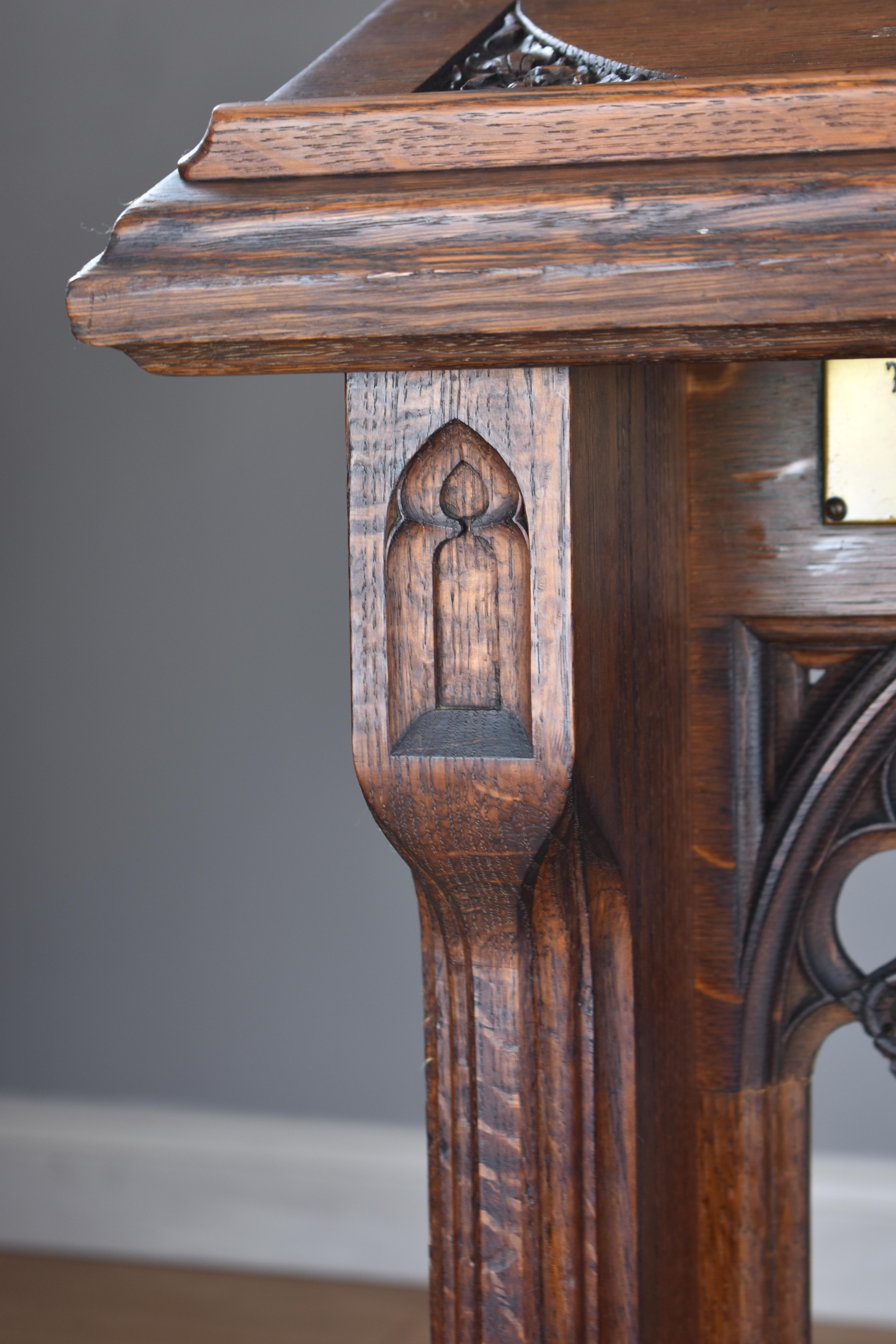 19th Century Oak Church Lectern Praying-Reading Stand 5