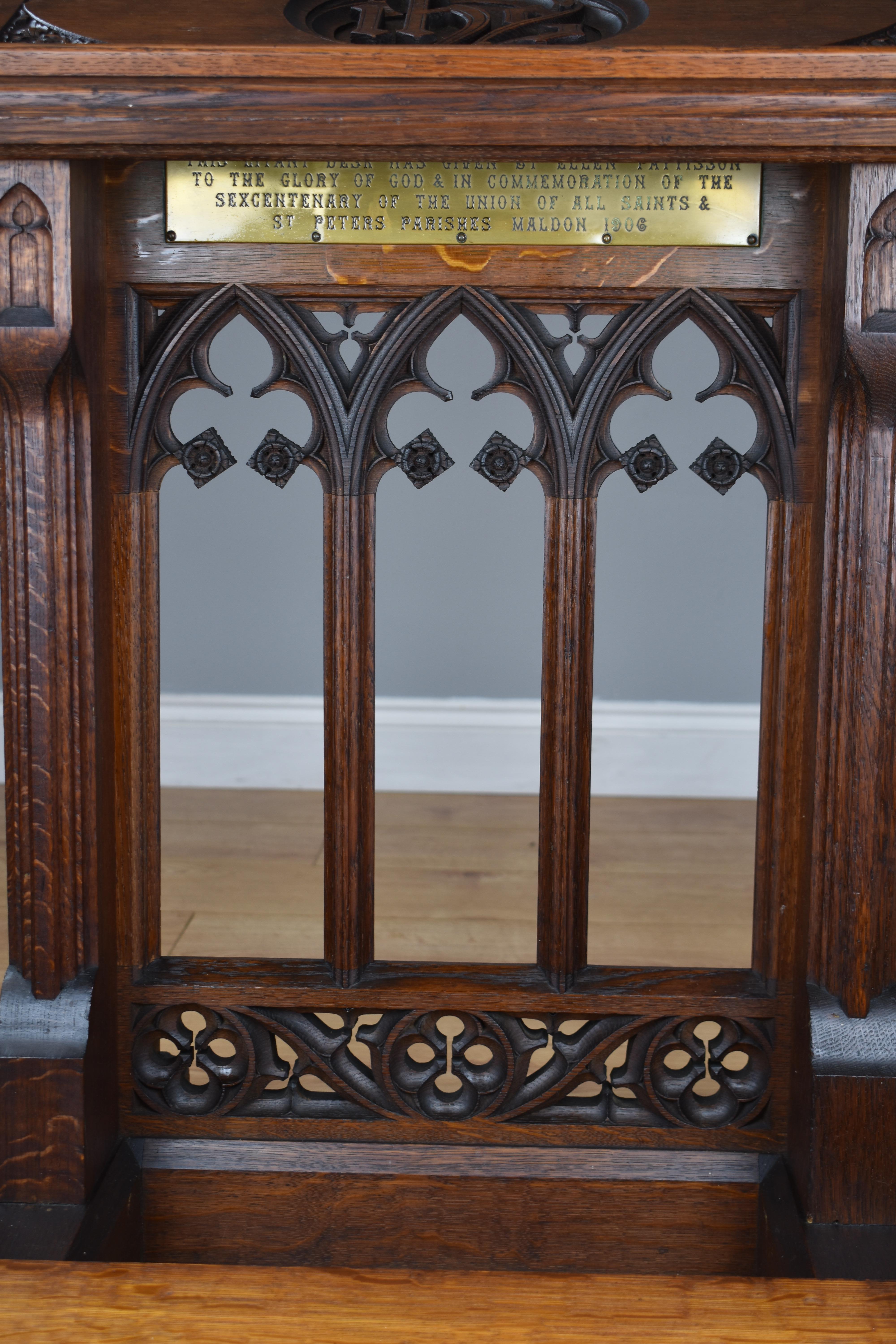 19th Century Oak Church Lectern Praying-Reading Stand 2