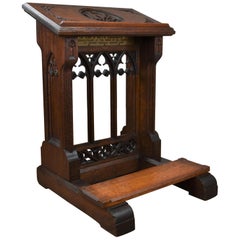 Antique 19th Century Oak Church Lectern Praying-Reading Stand