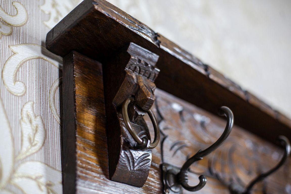 Dutch 19th Century Oak Coat Rack For Sale