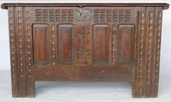 19th Century Oak Coffer, Trunk, Chest of Arms